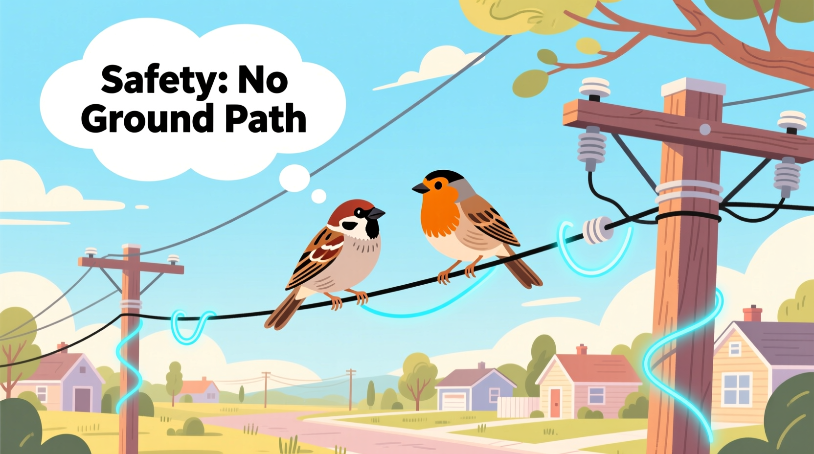 why do birds sit on the power lines