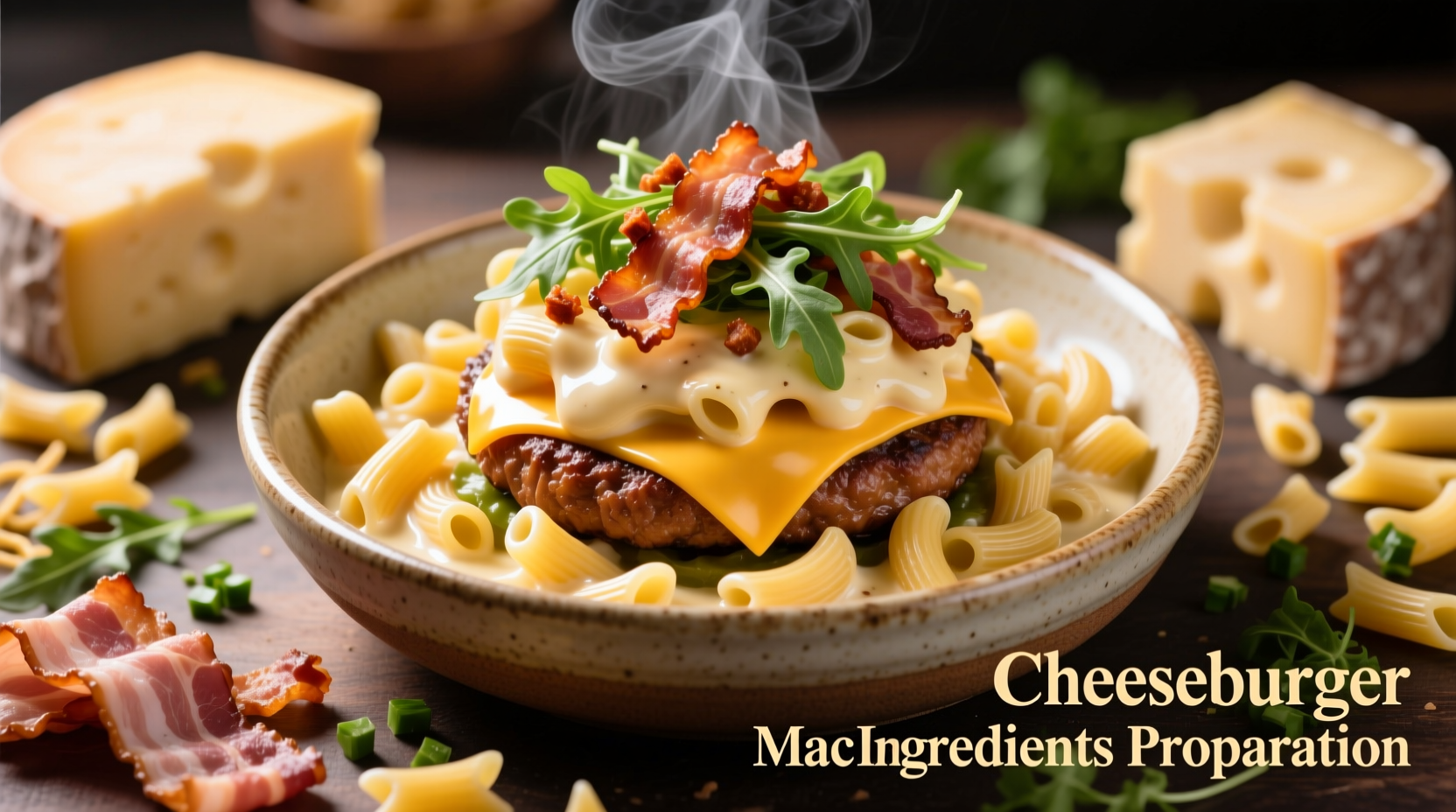 Cheeseburger mac ingredients preparation