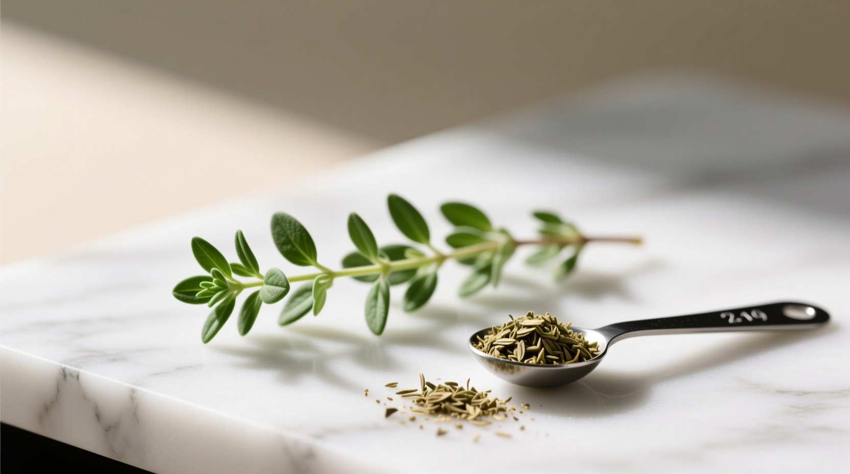 1 sprig fresh thyme to dried the exact ratio that works