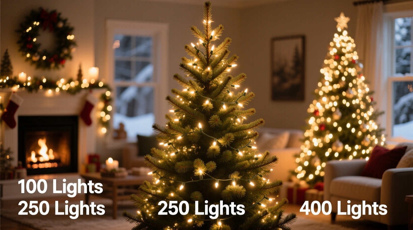how many lights for 6ft christmas tree