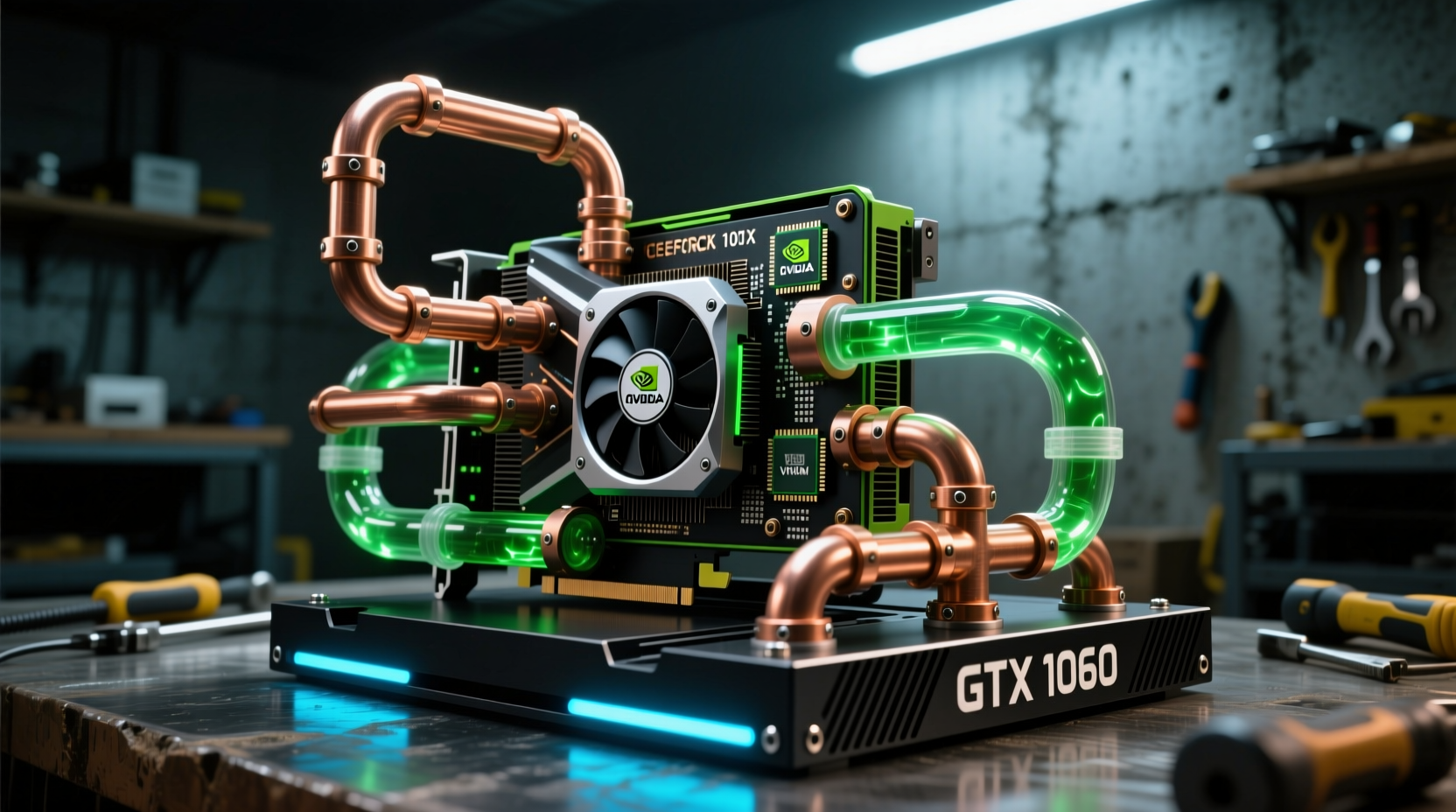 diy copper waterpipe overclocking gtx 1060