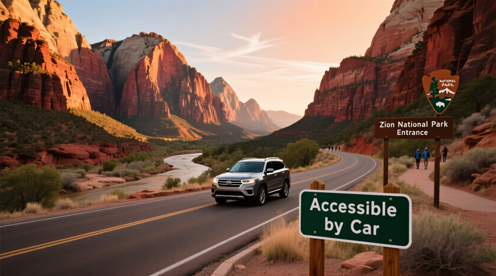 is zion in utah accessible by car