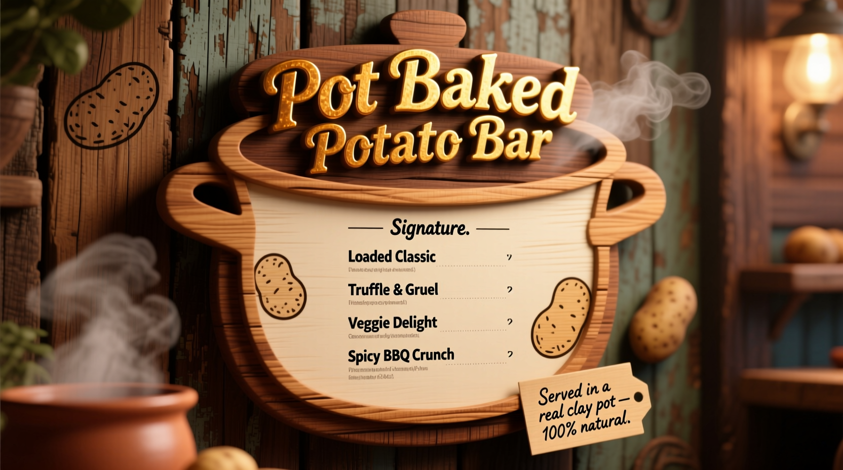 the pot baked potato bar menu