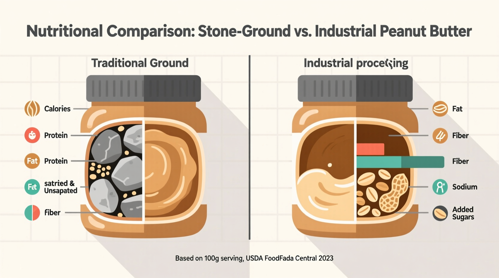 Nutritional comparison of peanut butter methods