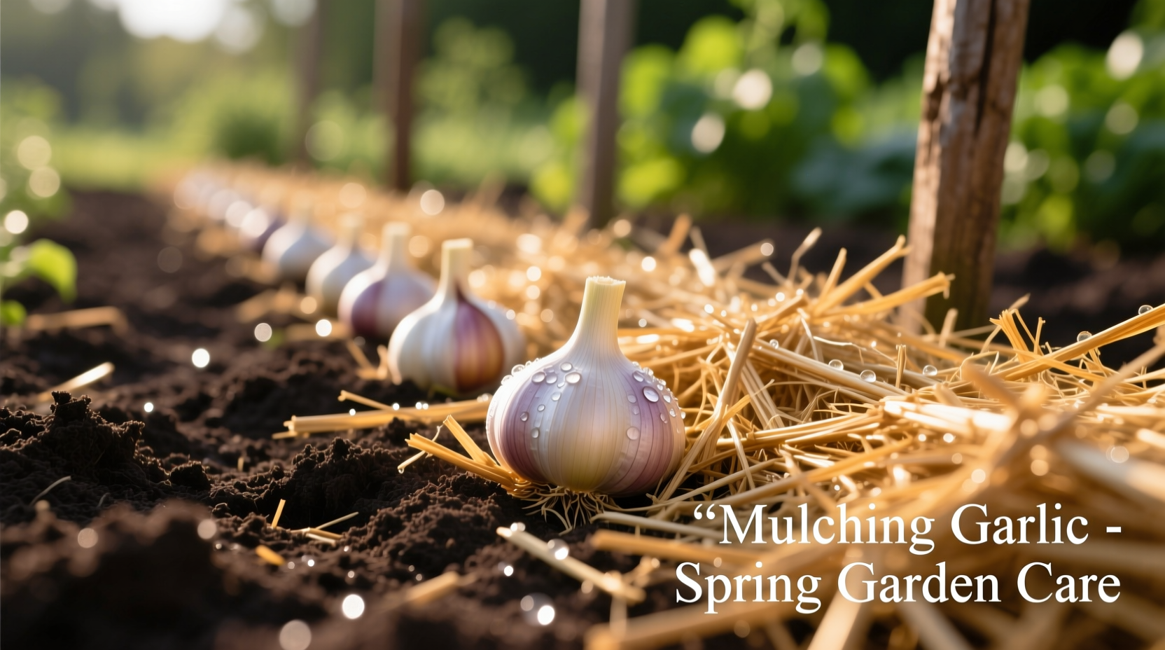 mulching garlic