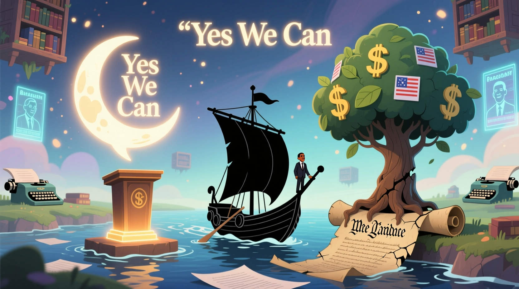 Three Obama derivative elements in Infinite Craft gameplay