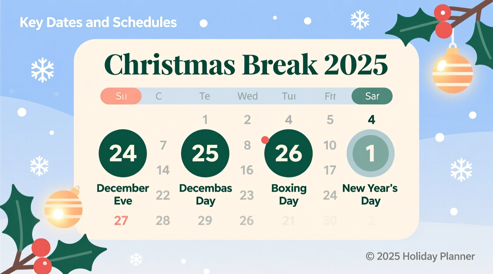 when is christmas break 2024