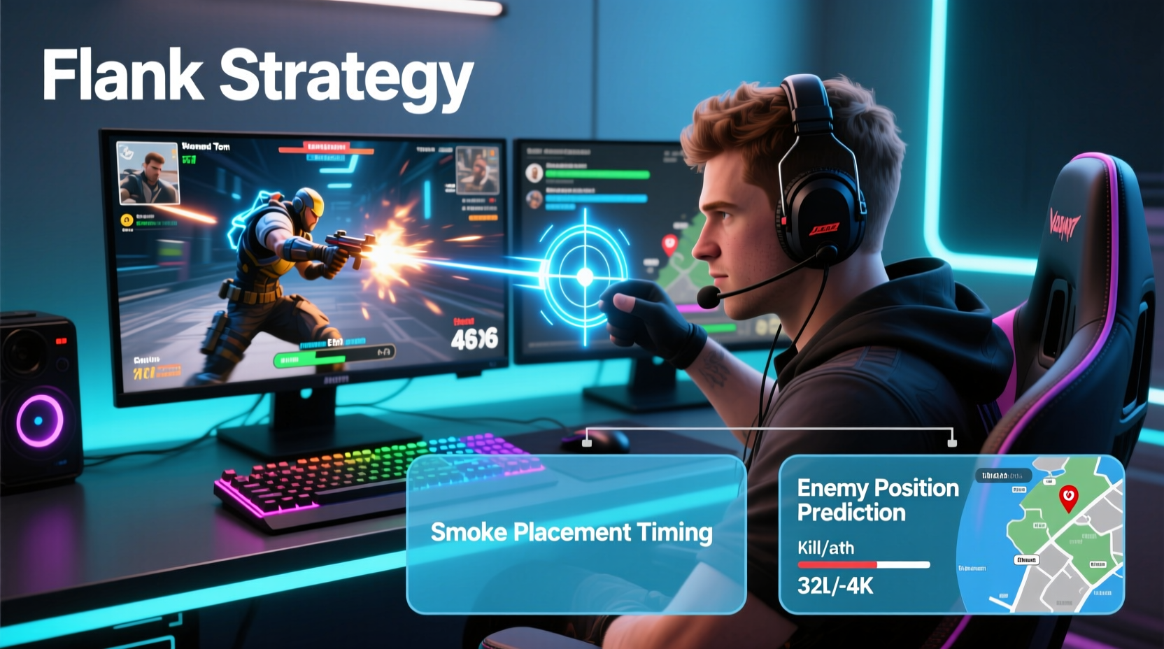 Tomato streaming Valorant gameplay with educational overlays