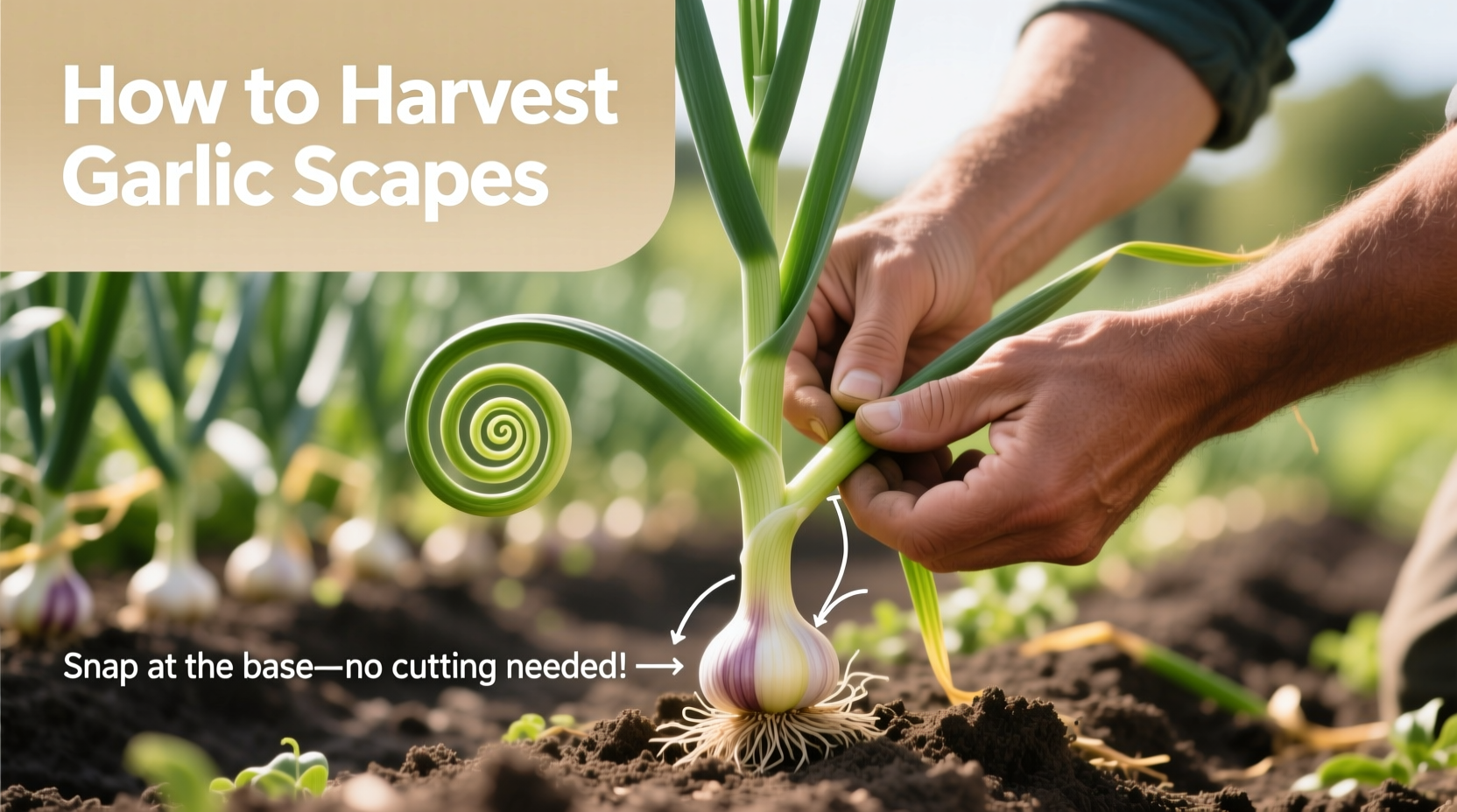 how to harvest garlic scapes