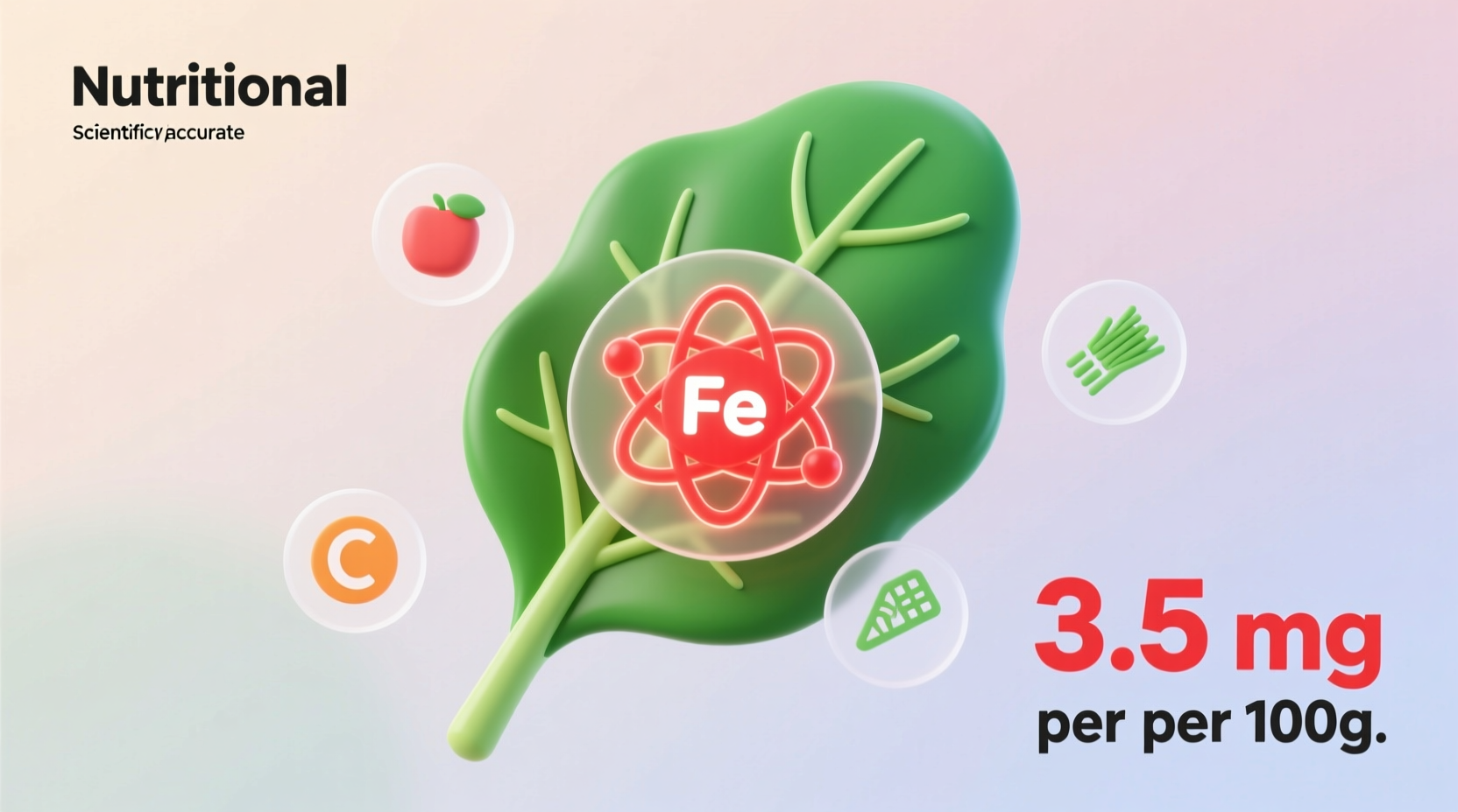how much iron in spinach