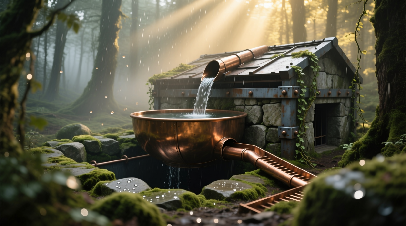 Reinforced base structure with water catcher in The Forest