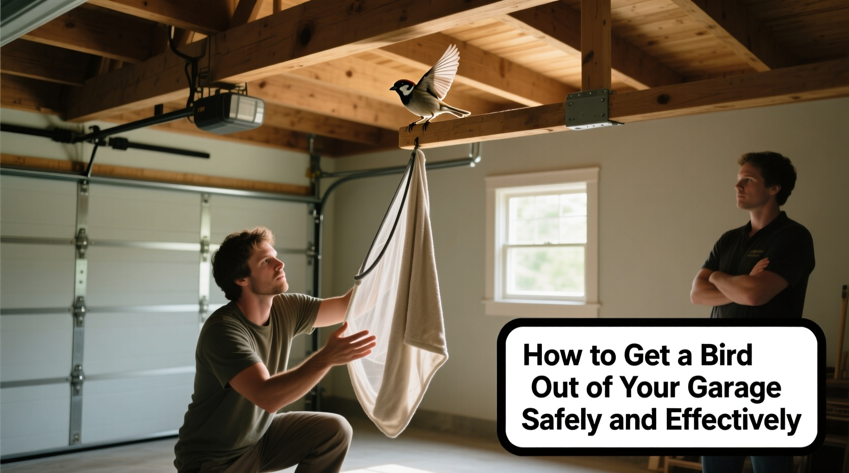 how to get a bird out of your garage