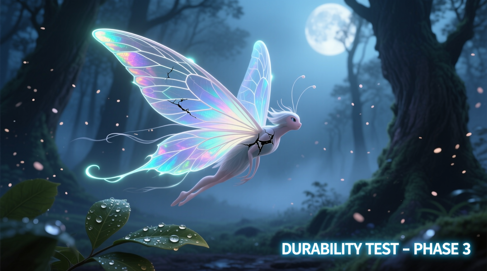 Testing fairy wing durability with movement