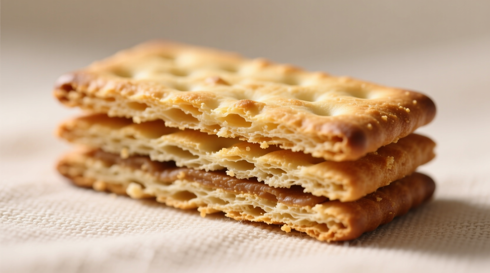 Perfectly layered biscuit cross-section showing flaky interior