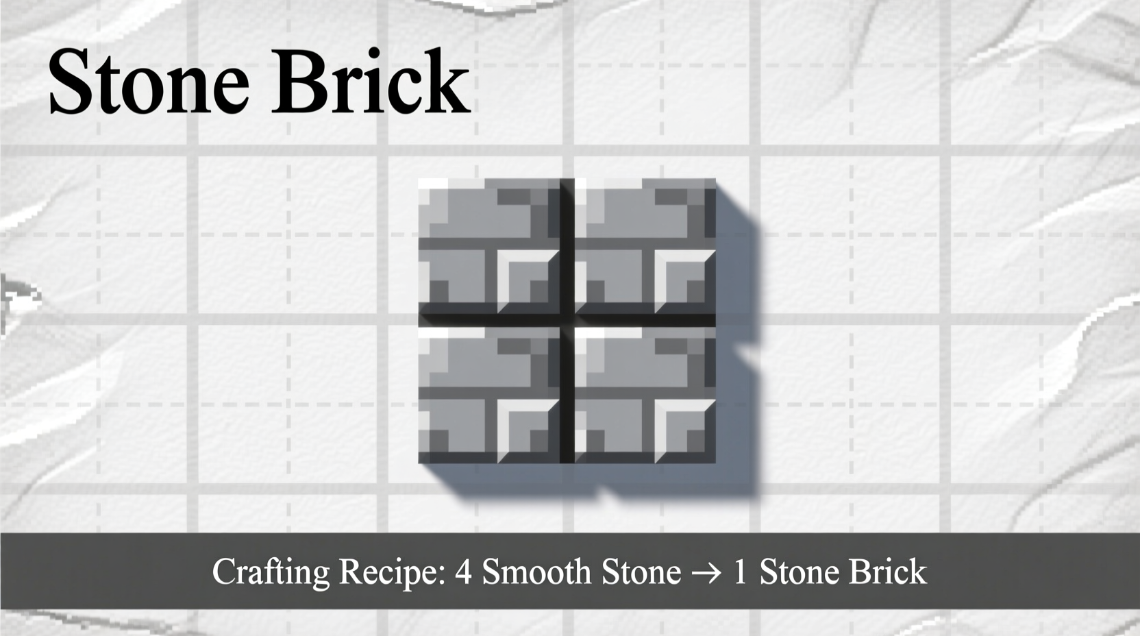 Stone brick crafting recipe in Minecraft 2x2 grid arrangement