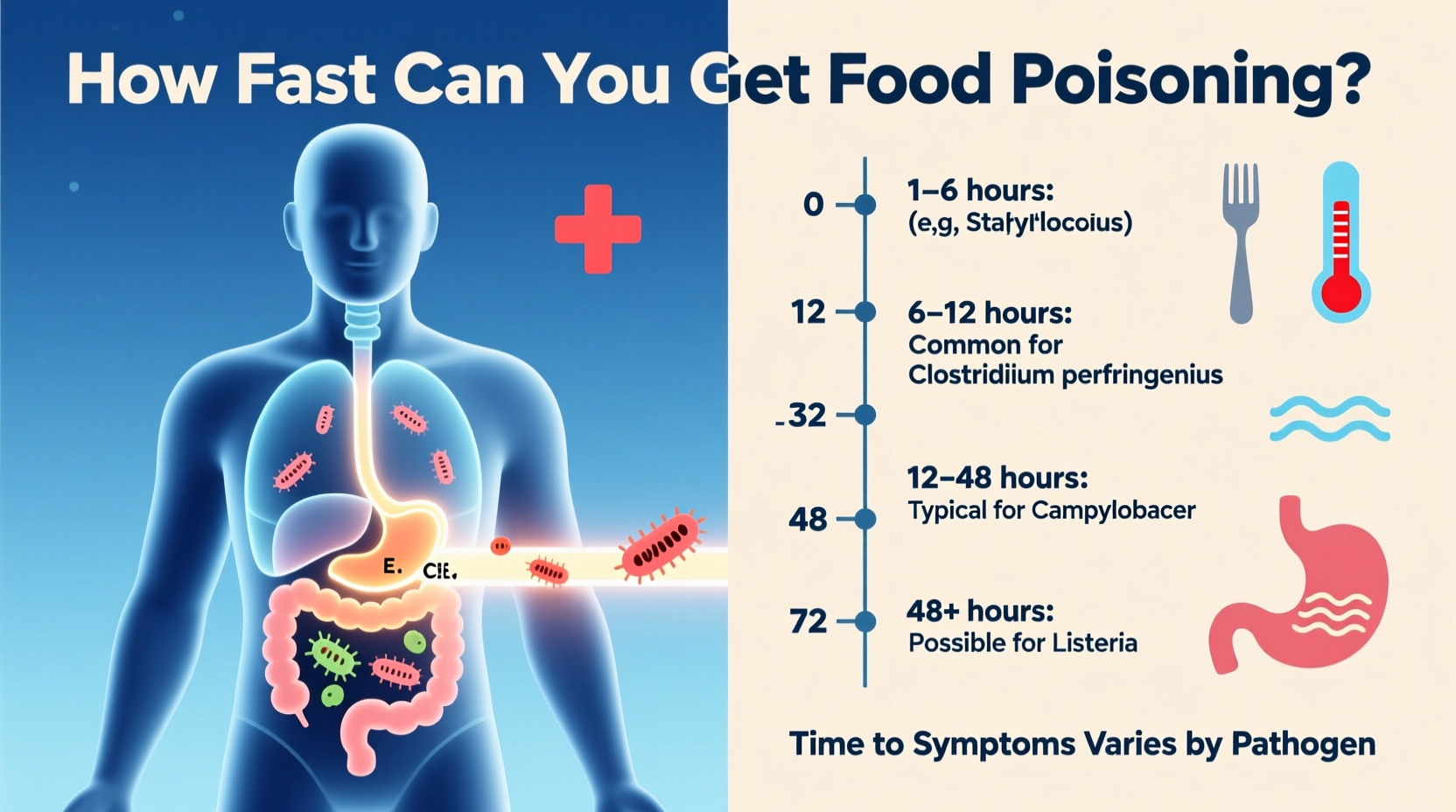 Food Poisoning Onset Time: Symptoms Start in 30 Min-72 Hours