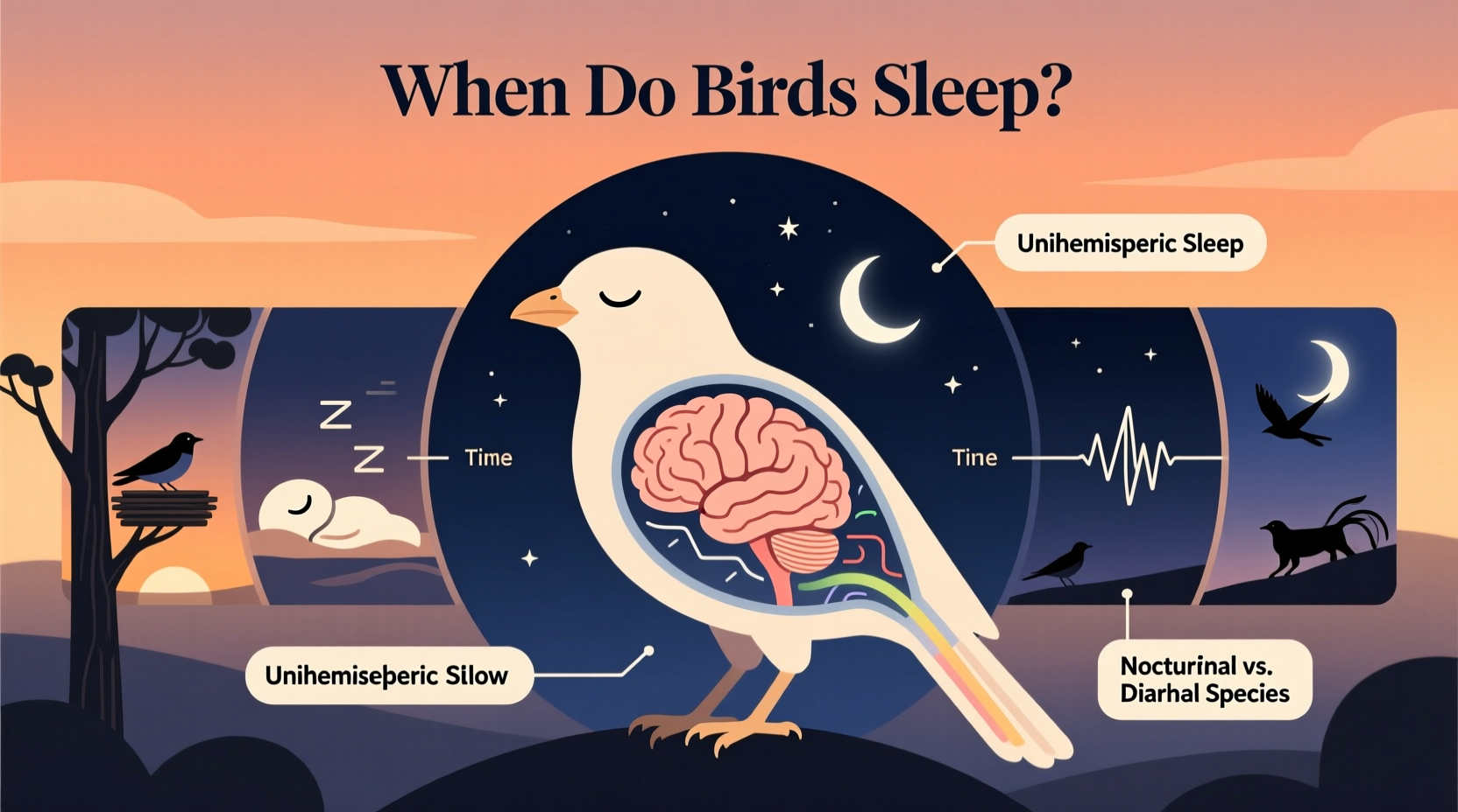 when do birds sleep
