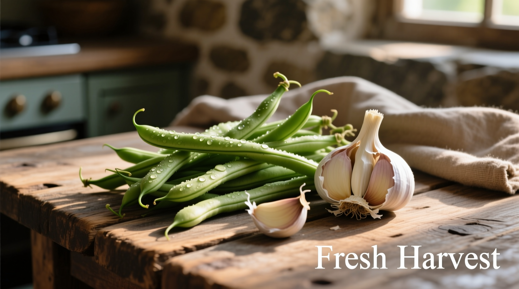 string beans and garlic