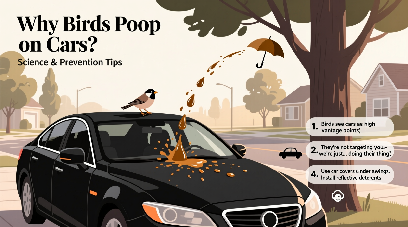 why do birds poop on cars