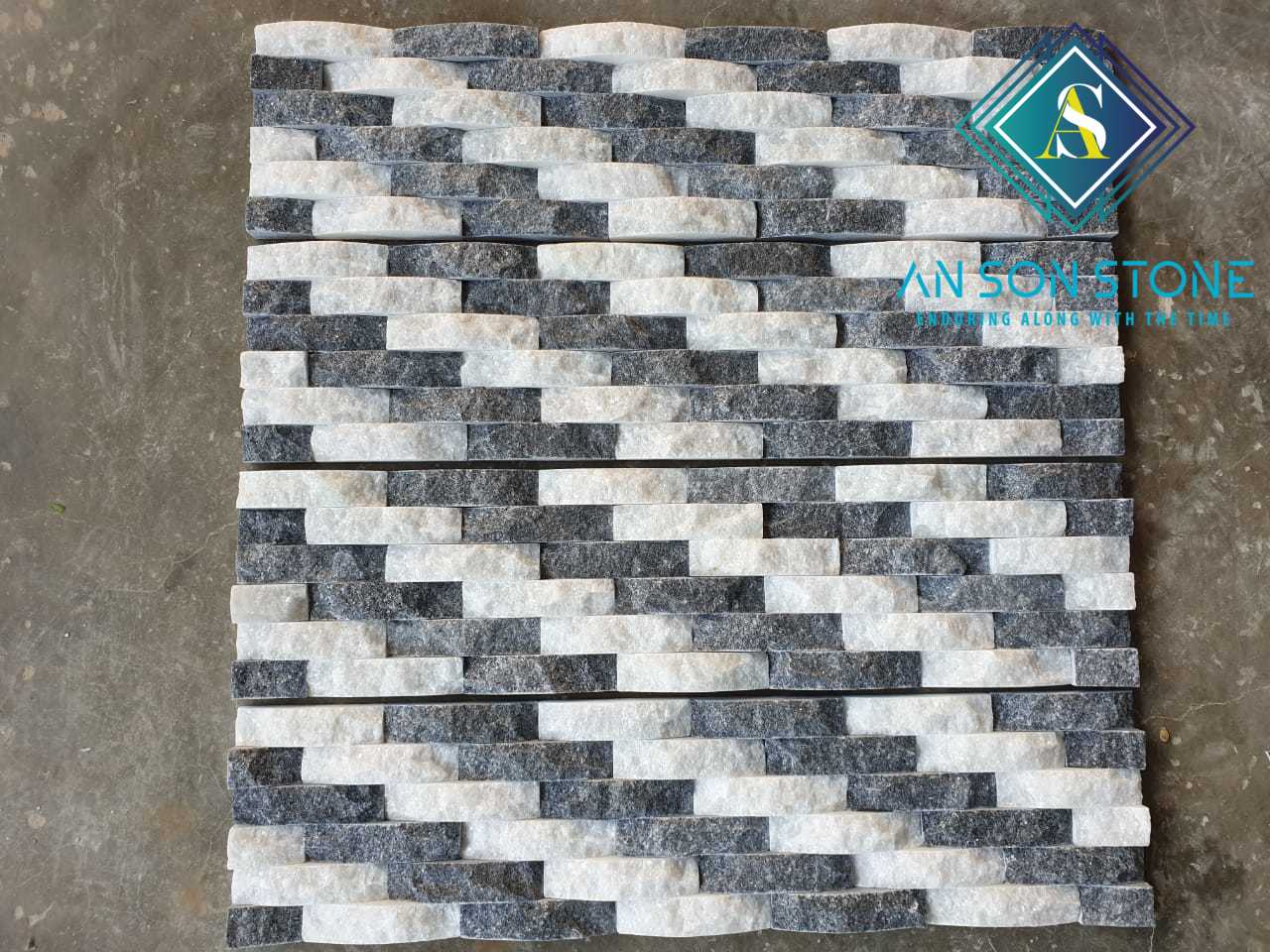 Cheap Indoor Outdoor Black & White Waves Wall Panels
