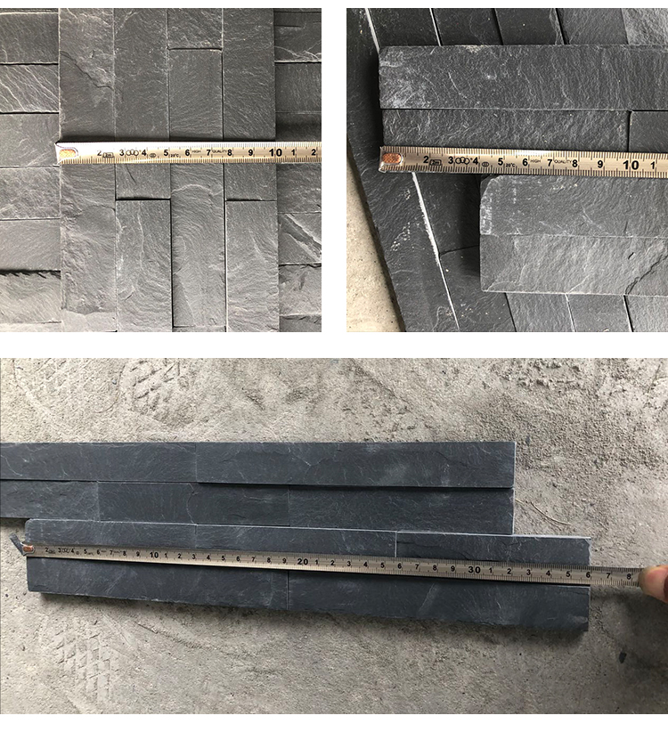 Samistone Wall Cladding Black Slate Stone Wholesale Culture Stone For Wall