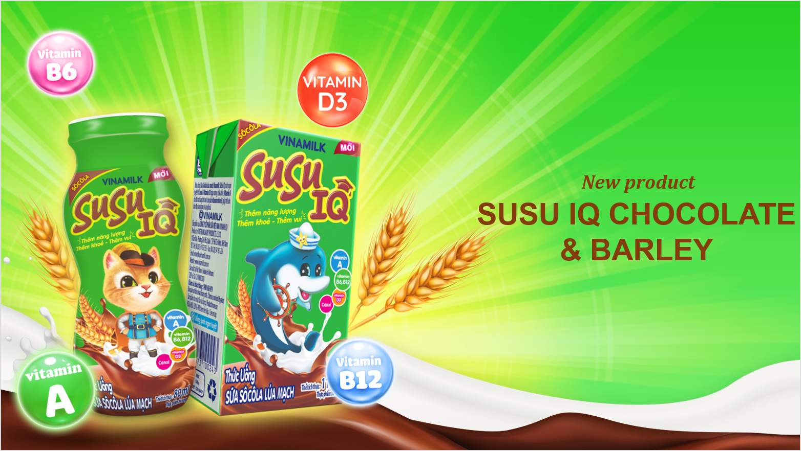 Drinking Yogurt - Vinamilk - Susu IQ Brand - for Kid - Orange Flavor - Bottles 80ml X 48 Per Carton 0.08 % Fat GMP, HALAL, ISO,