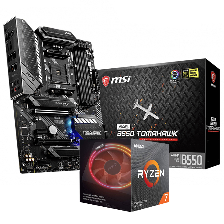 CPU AMD Ryzen7 3800X + MSI B550 TOMAHAWK MSI MAG B550 TOMAHAWK AMD AM4 DDR4 CF M.2 USB 3.2 Gen 2 HDMI ATX