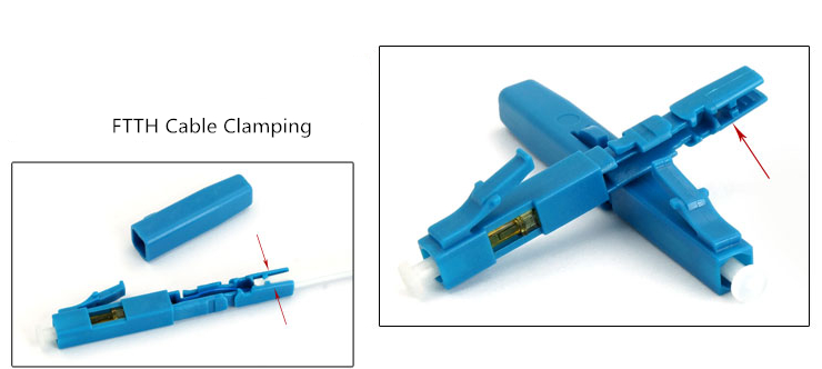 FTTH Fiber Optical Fast Connector LC UPC 125um For 5G Hybrid Cable