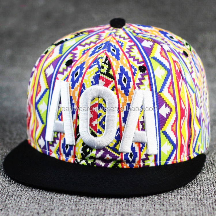 Fashion 100% acrylic 5-panel snapback hat with 3D embroidery printed for unisex customized logo embroidery  baseball cap
