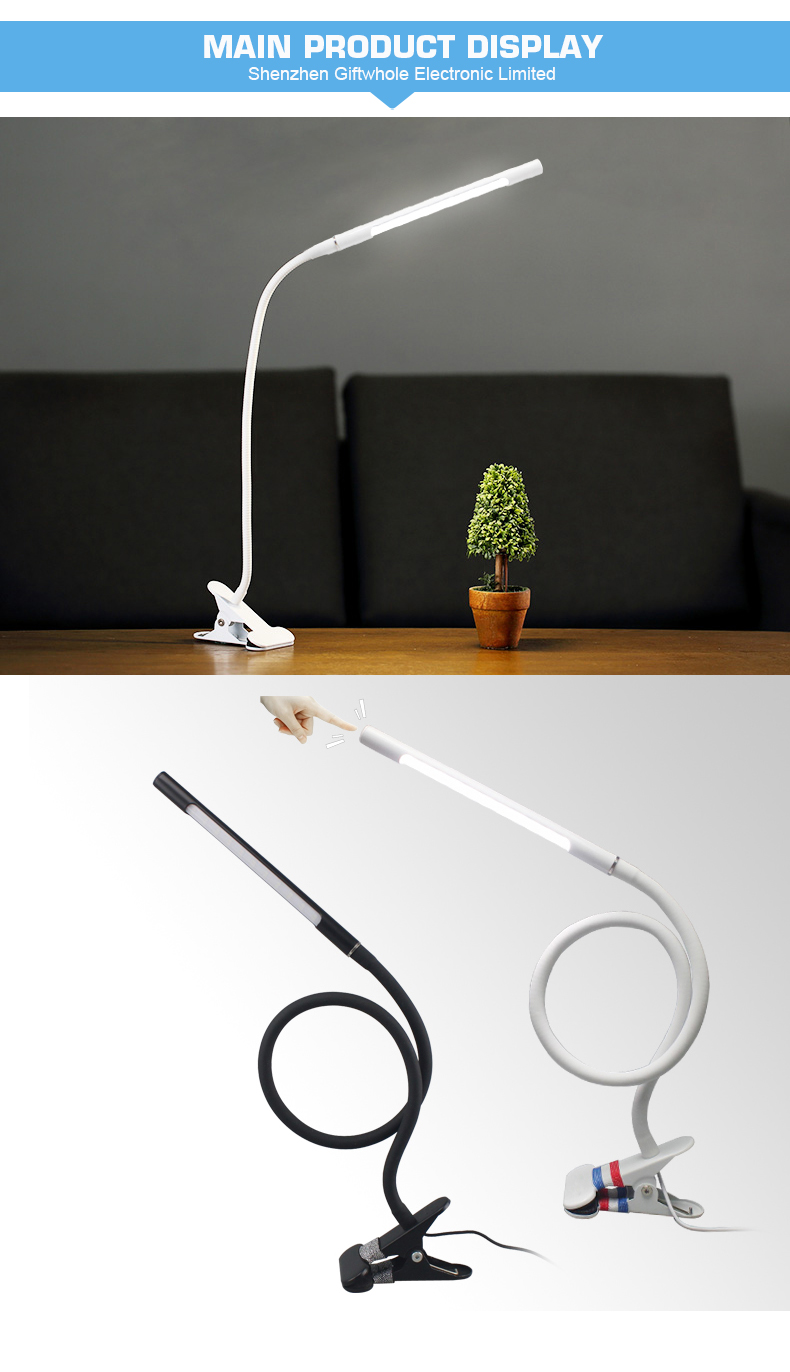 Flexible Night Reading Study Table Clip Clamp Led Desk Lamp