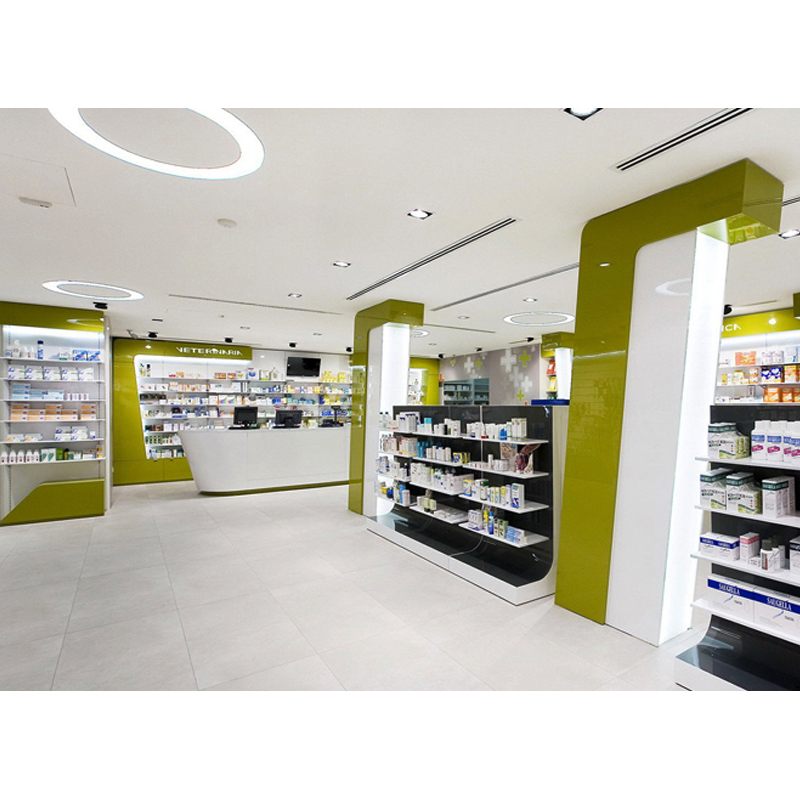 lux定制现代烤漆mdf医疗展柜光泽药店设计