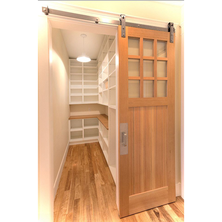 Interior Wooden Door Design MDF Timber Slab Sliding Barn Shaker Door