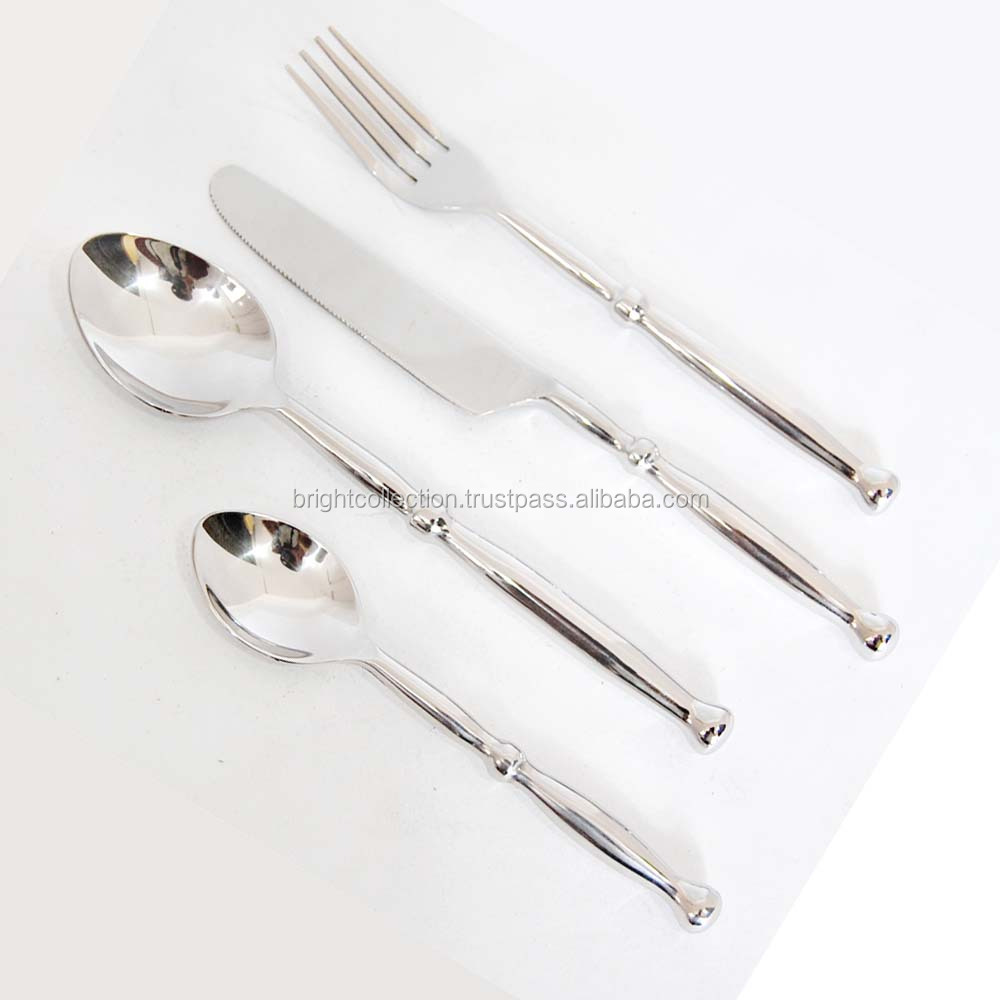 实心手柄不锈钢餐具套装 (一套04 psc)