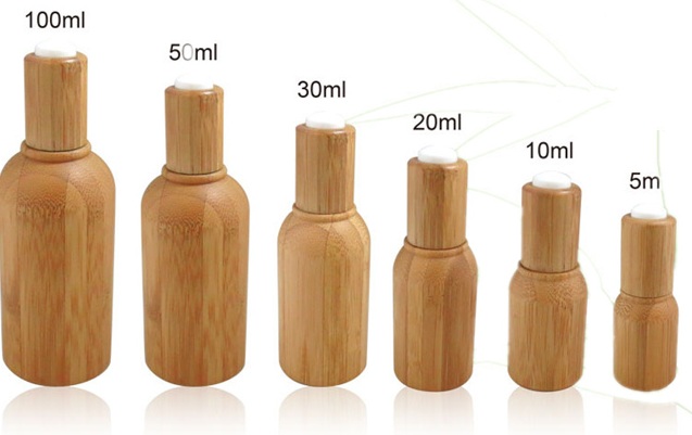 Hot Sale Unique Luxury Bamboo Dropper Bottle  Eyelash Serum Essential Oil Bamboo Bottle With Dropper