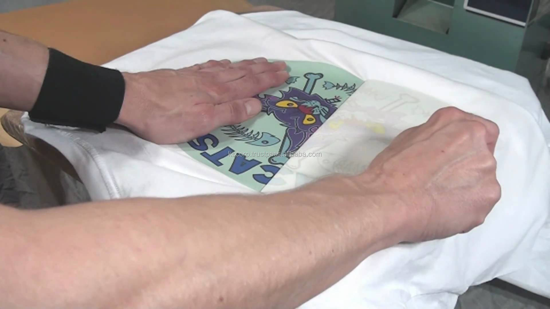 Custom design Heat transfer plastisol ink no cracking washable screen printed transfer stickers for t shirts and fabric