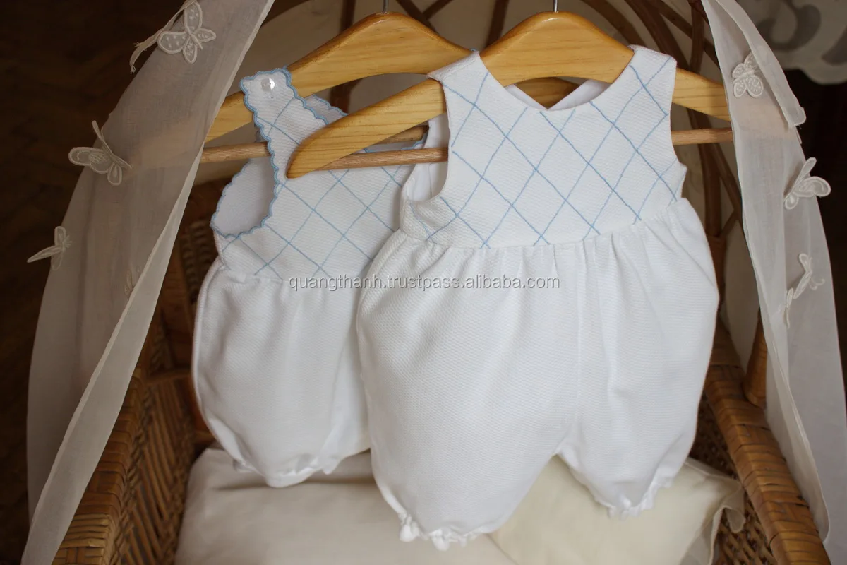 Embroidery baby rompers, 100%cotton Quang Thanh embroidery