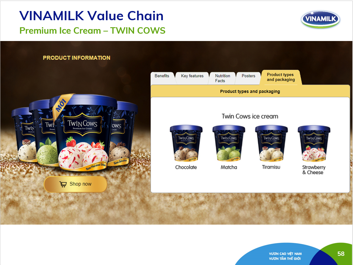 Premium Ice Cream - Vinamilk - Twin Cows Per Box Brand - Matcha Flavor - Packing 450 Ml X 6 Boxes Per Carton HACCP Halal BRC ISO