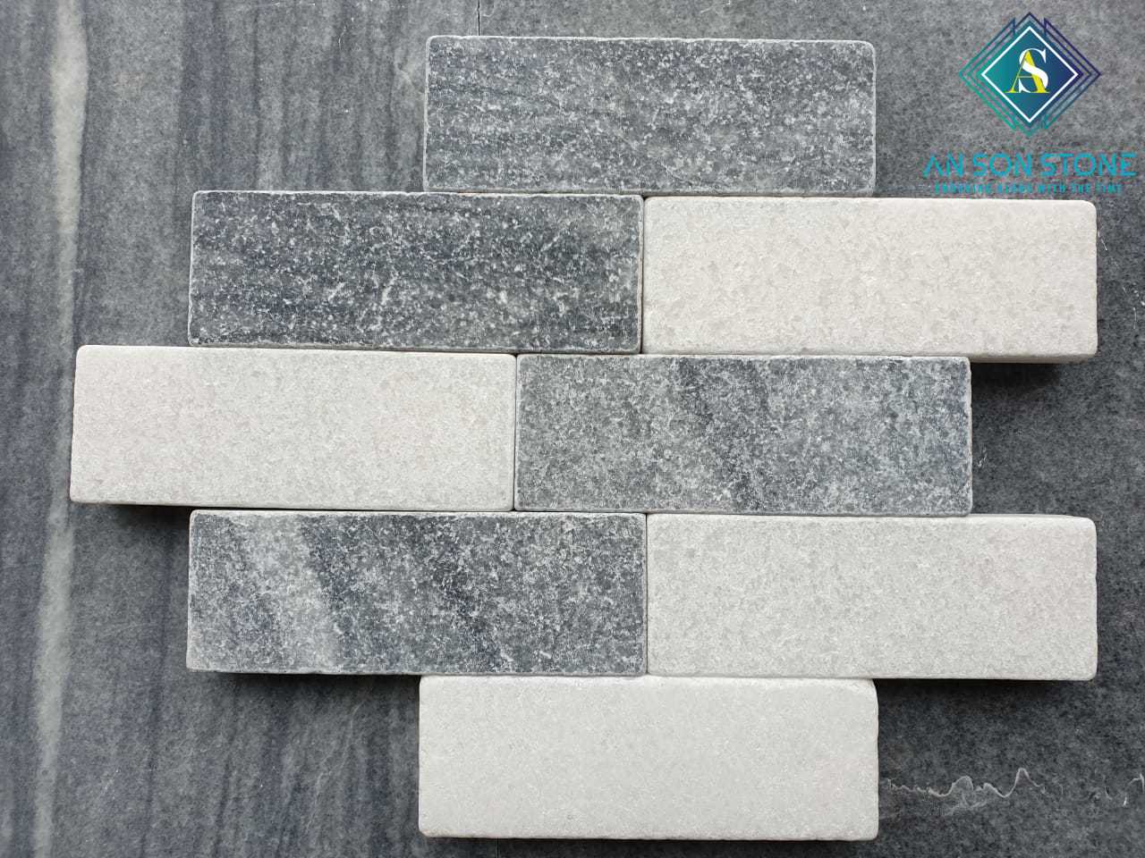 Tumbled Grey & White Onyx Natural Stone