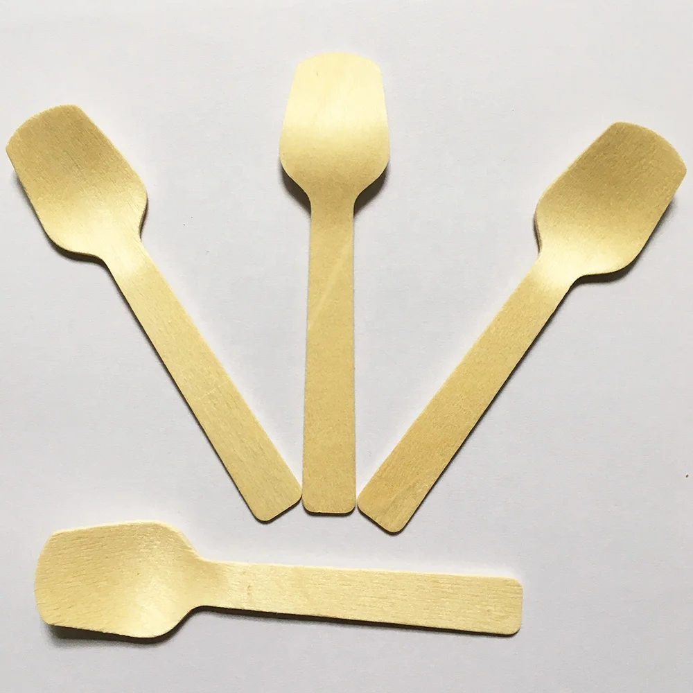 Mini Wooden Spoons, Mini ice-cream wooden spoon, disposable wood spoon
