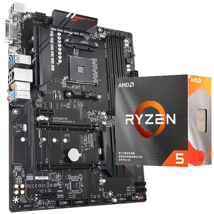 Used GIGABYTE B450 Gaming X AM4 Motherboard for AMD Ryzen 5