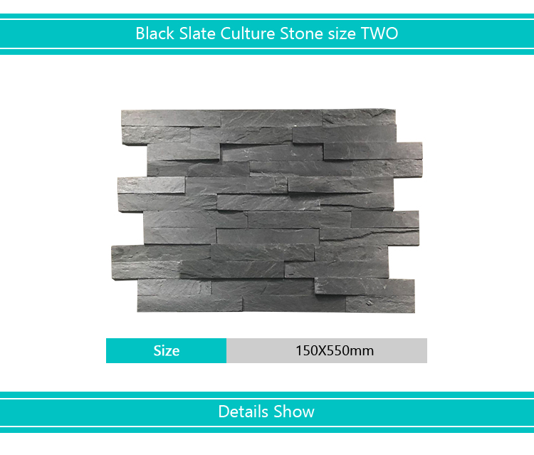 Samistone Wall Cladding Black Slate Stone Wholesale Culture Stone For Wall