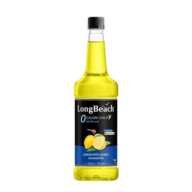 LongBeach Lemon Honey Syrup 740ml Zero Calories OEM Manufacturer in Thailand Halal Certified Sweet Flavor for Ingredients
