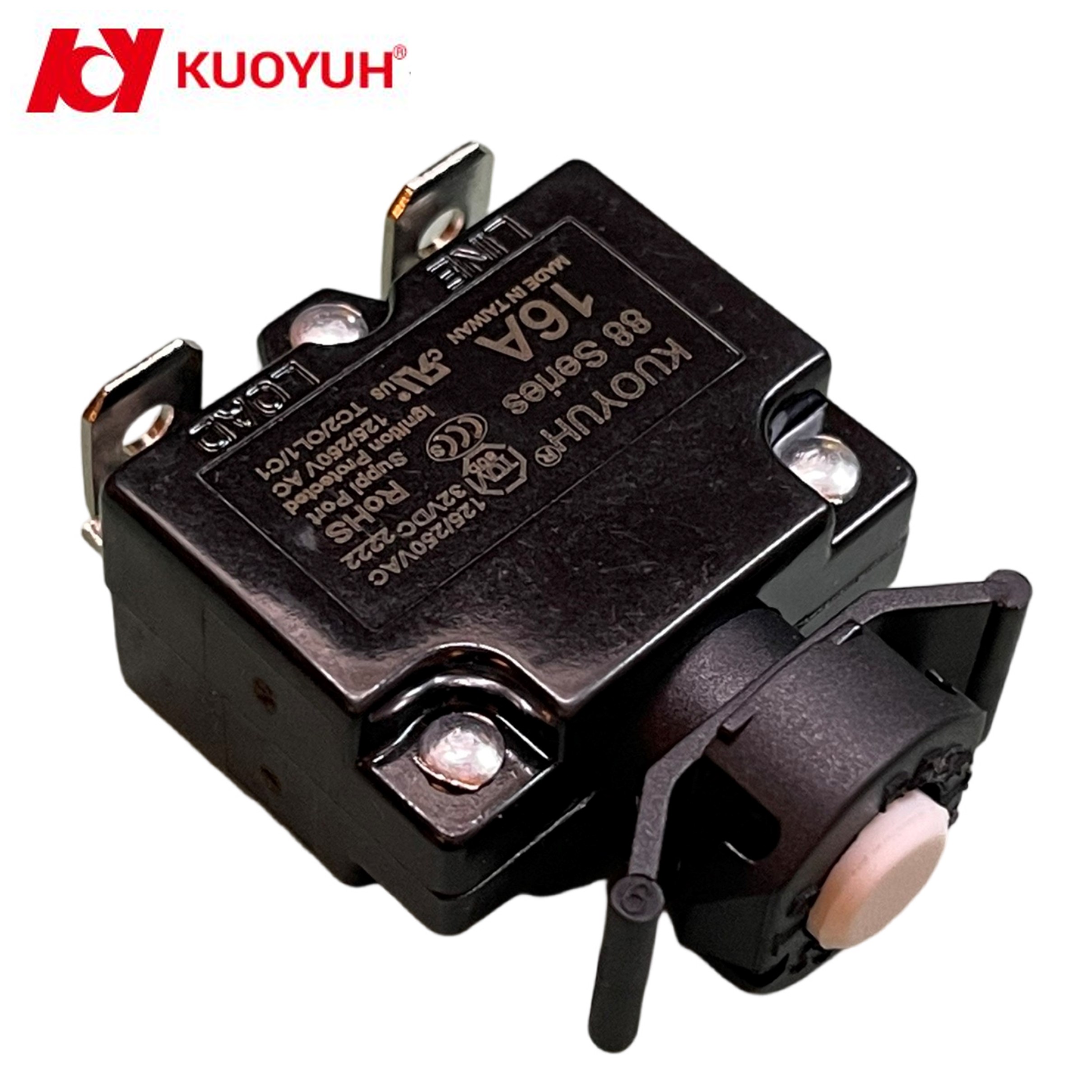 Автоматический выключатель KUOYUH 88 series 16 А с белой кнопкой для PDU