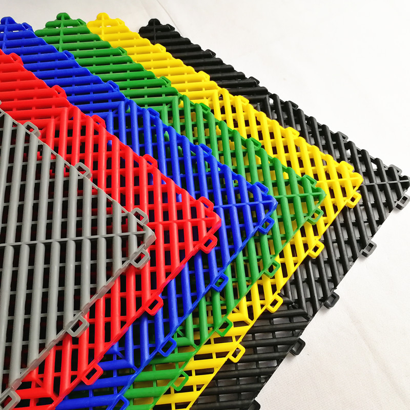 Modular Floor Tiles Anti Slip PP PVC Plastic Flooring Mats Interlocking Garage Floor Tile For 4S Car Shop Workshop Garage