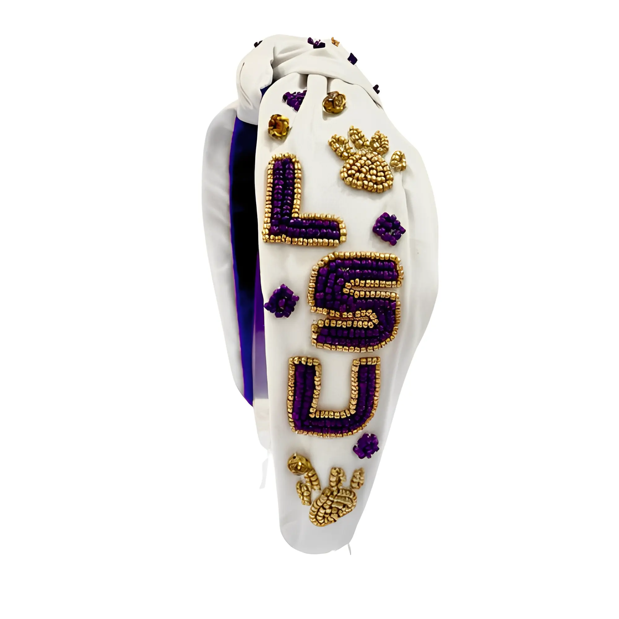 Louisiana State University Gameday Beaded Headband: Show Your Tiger Spirit with Style!