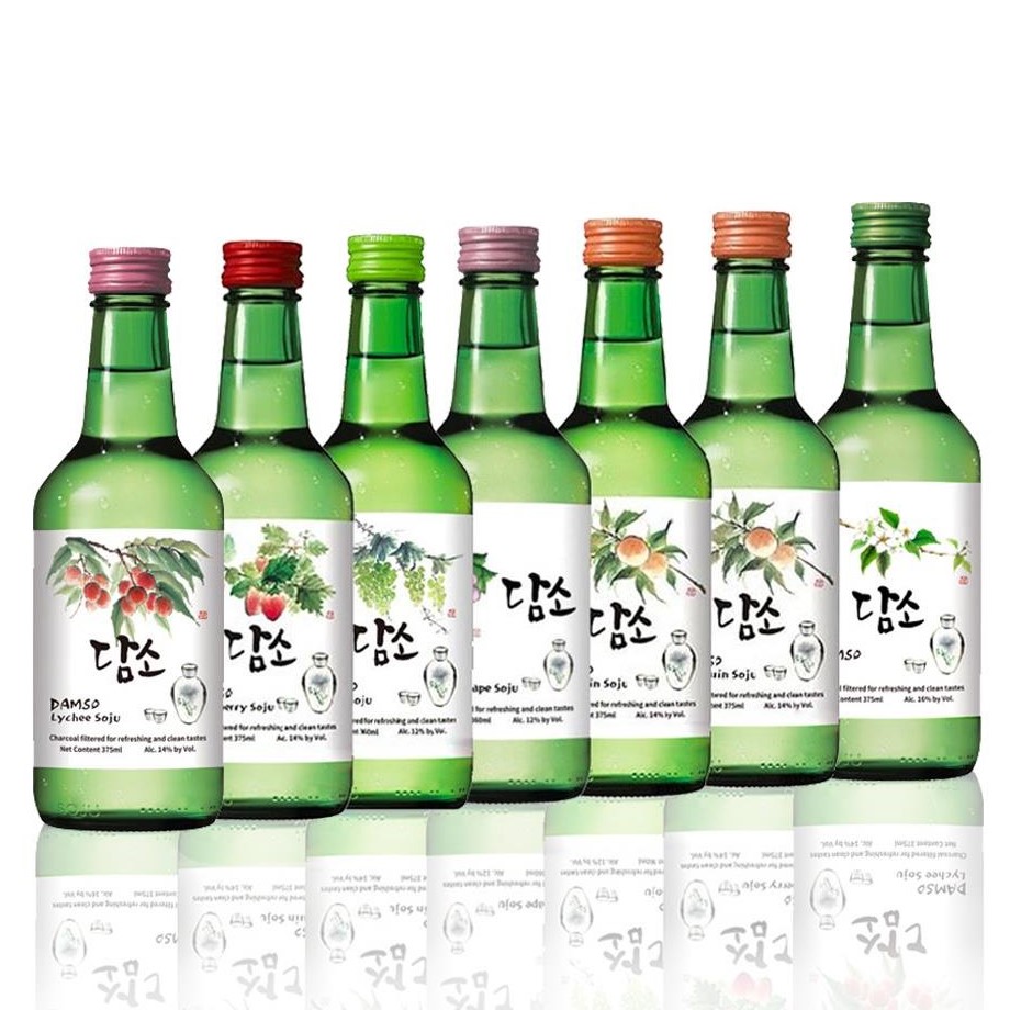 DAMSO SOJU, Сделано в Корее, дистиллированный спирт с фруктовыми вкусами