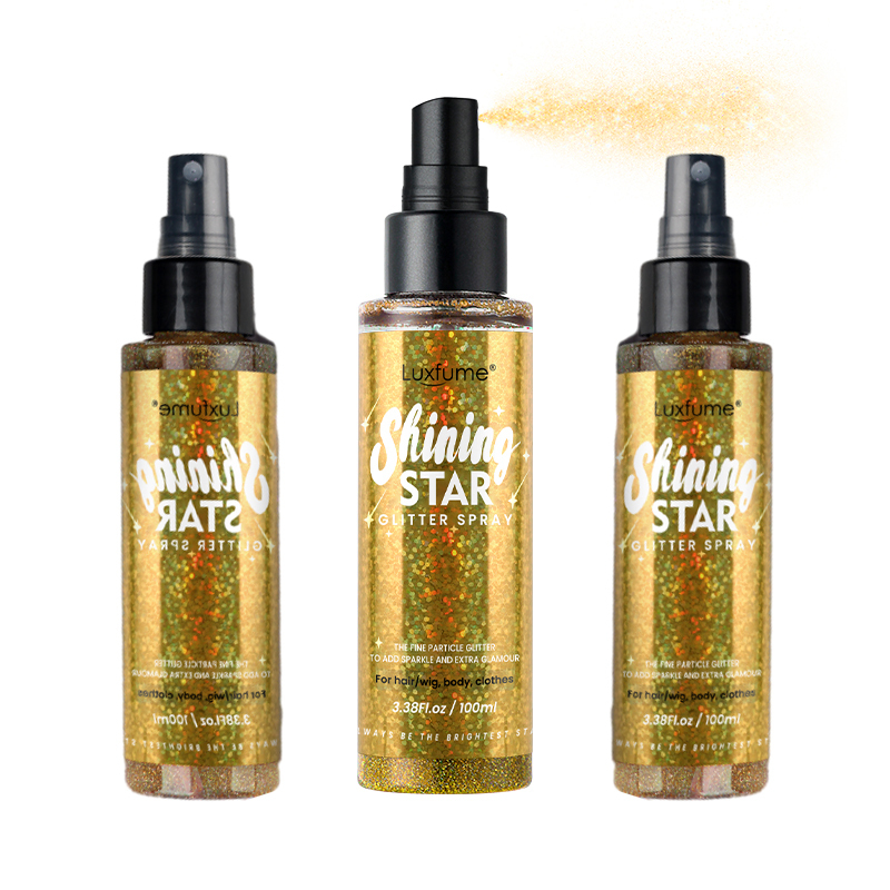 Hot Sale 100ml Gold Glitter Body Shimmer Spray Lightweight and Long-lasting for Skin Powder Form