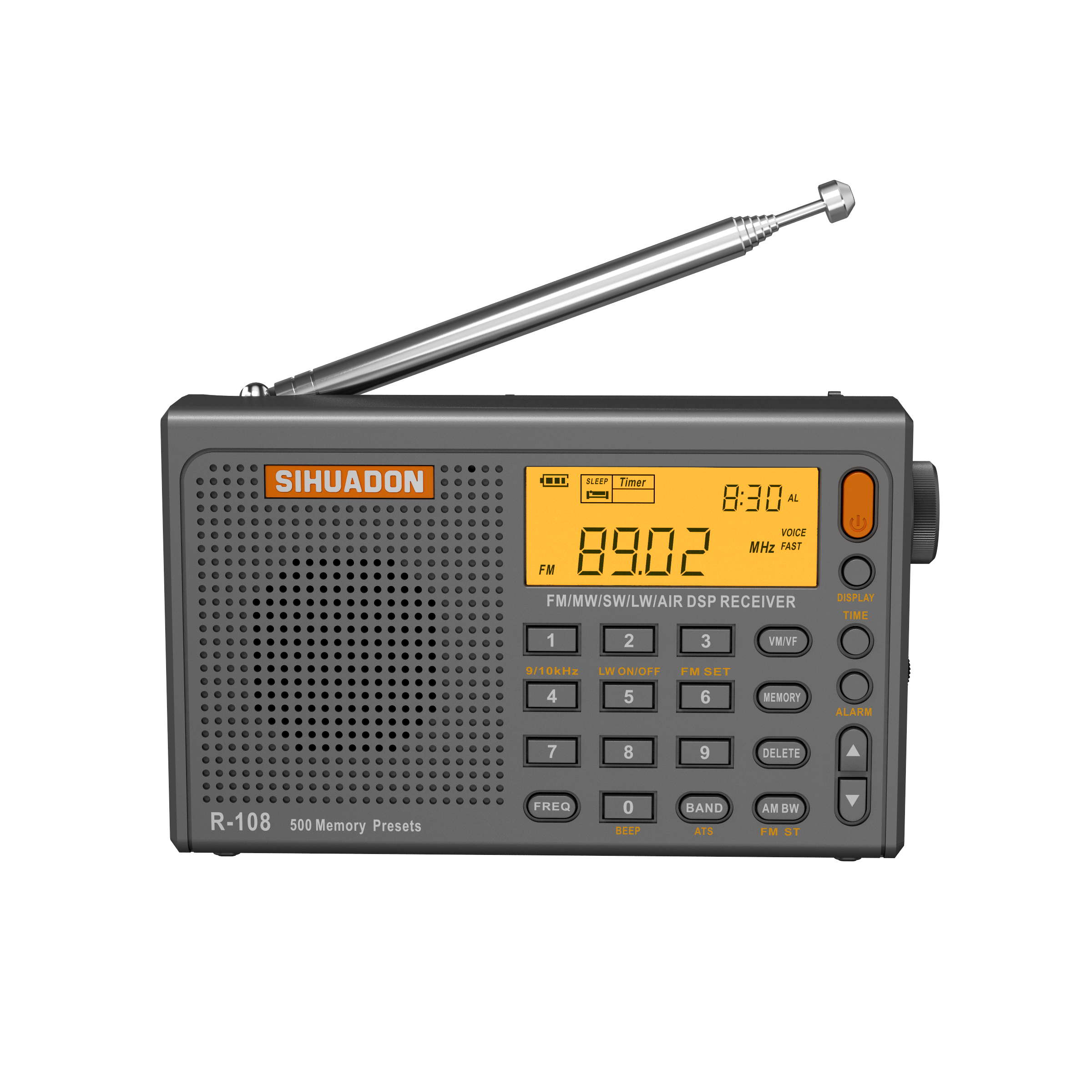 Sihuadon R-108 мини карманные портативные цифровые часы радио с AM FM ЕО LW воздуха DSP мульти полный диапазон мир Радиоприемник динамик
