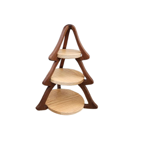 Premium Design Christmas Tree Shaped Wooden Cake And Cookie Stand With Customized Color With Sizes 20 Inches