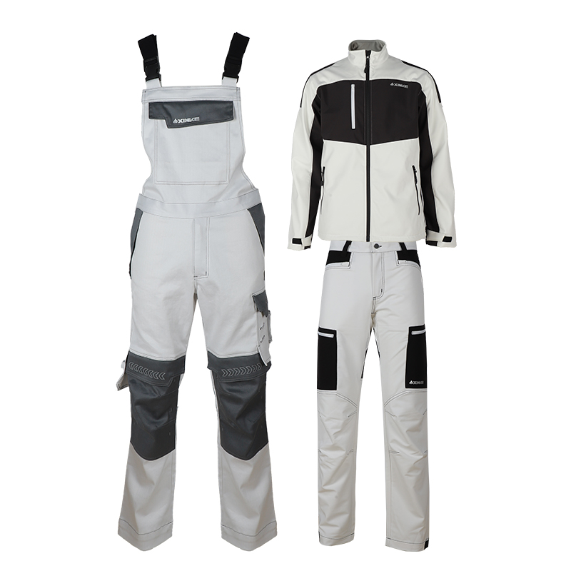 Factory Custom Heavy Duty 2 in 1 Full Sets Fire Retardant Workwear Uniform Men Jackets and Bib Pants Work Suits For Men